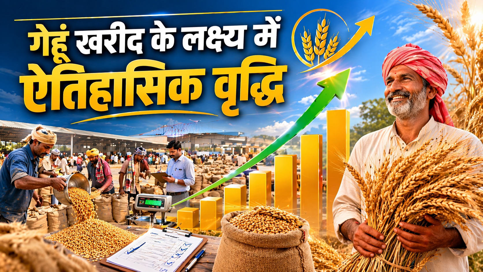 गेहूं खरीद के लक्ष्य में ऐतिहासिक वृद्धि