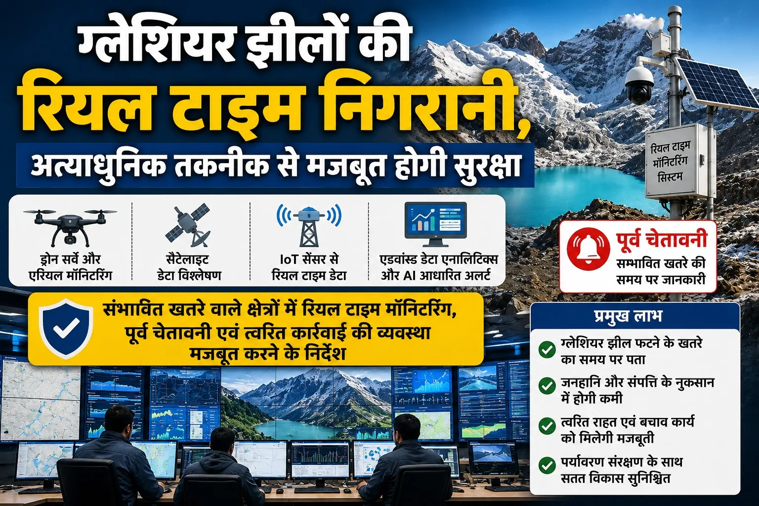ग्लेशियर झीलों की रियल टाइम निगरानी, अत्याधुनिक तकनीक से मजबूत होगी सुरक्षा