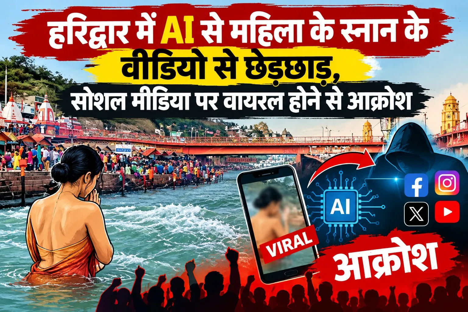 हरिद्वार में AI से महिला के स्नान के वीडियो से छेड़छाड़, सोशल मीडिया पर वायरल होने से आक्रोश